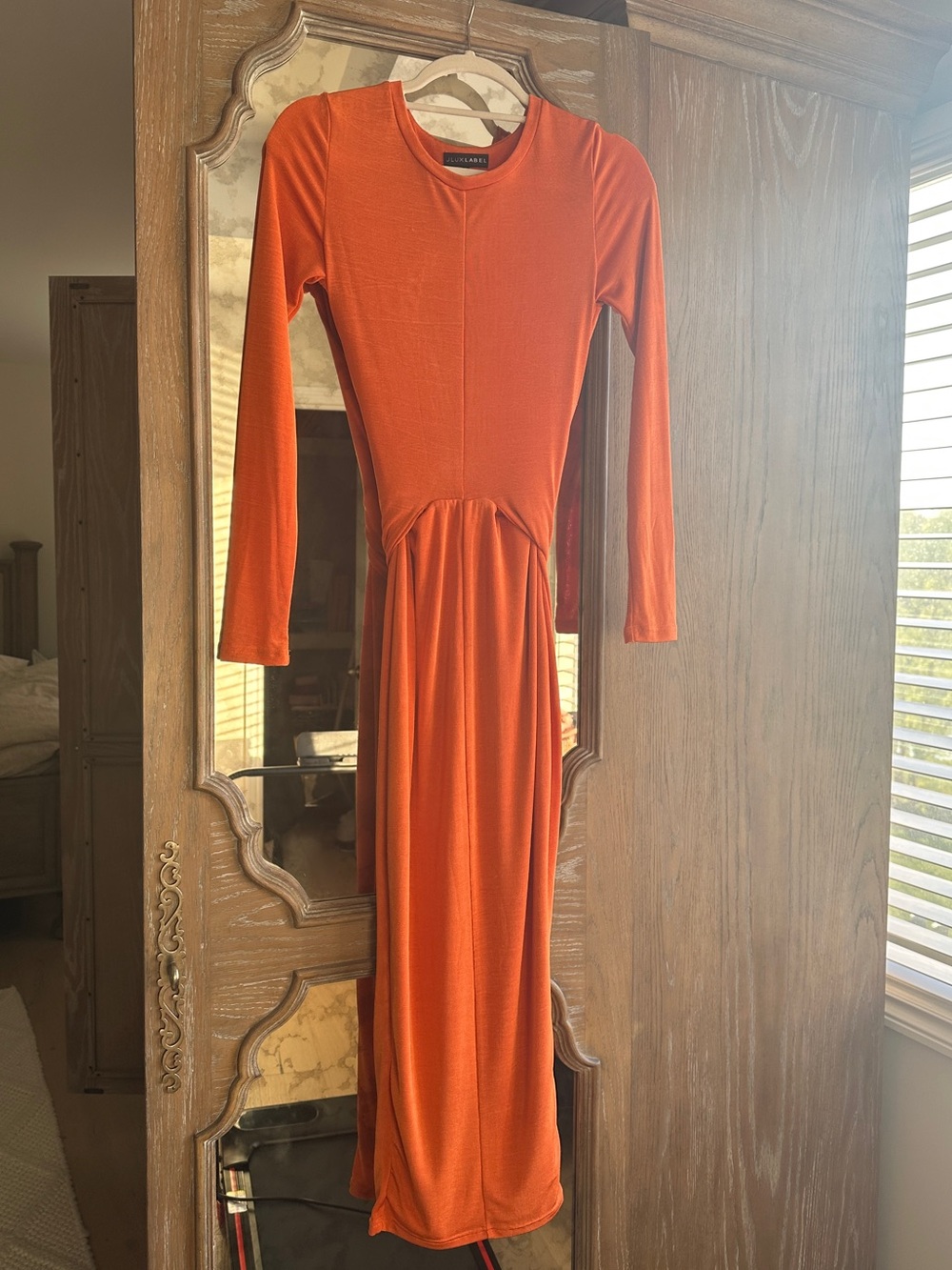 JLUXLABEL Rust Orange Long Sleeve Maxi Dress